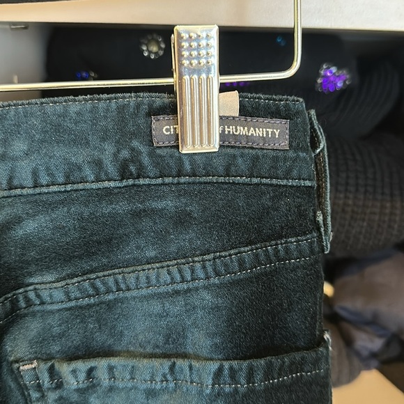 Citizens of Humanity dark Forrest green velvet cropped pants size 25 NWOT - Picture 4 of 4